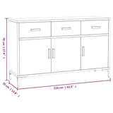 Sideboard Black 110x35x70 cm Solid Pinewood - Extra Image