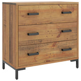 Chest of Drawers 75x35x70 cm Solid Pinewood - Front View