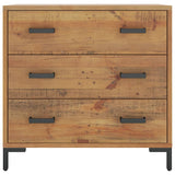 Chest of Drawers 75x35x70 cm Solid Pinewood - Side View