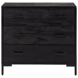 Chest of Drawers Black 75x35x70 cm Solid Pinewood