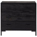Chest of Drawers Black 75x35x70 cm Solid Pinewood