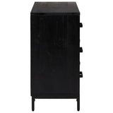 Chest of Drawers Black 75x35x70 cm Solid Pinewood - 45-Degree Angle