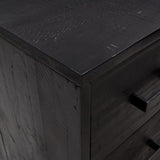 Chest of Drawers Black 75x35x70 cm Solid Pinewood - Rear View