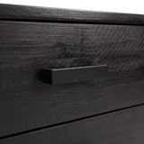 Chest of Drawers Black 75x35x70 cm Solid Pinewood - Close-Up Angle