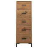 Chest of Drawers 42x35x110 cm Solid Pinewood - Side View