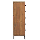 Chest of Drawers 42x35x110 cm Solid Pinewood - 45-Degree Angle