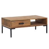 Coffee Table 90x50x35 cm Solid Pinewood - Front View