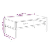Coffee Table 90x50x35 cm Solid Pinewood - Extra Image
