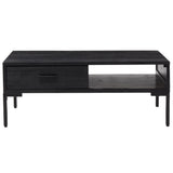 Coffee Table Black 90x50x35 cm Solid Pinewood