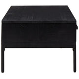 Coffee Table Black 90x50x35 cm Solid Pinewood - 45-Degree Angle