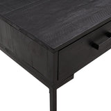 Coffee Table Black 90x50x35 cm Solid Pinewood - Rear View