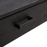 Coffee Table Black 90x50x35 cm Solid Pinewood - Close-Up Angle