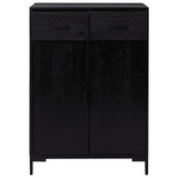 Shoe Rack Black 75x40x110 cm Solid Pinewood - Side View