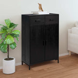 Shoe Rack Black 75x40x110 cm Solid Pinewood