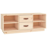 TV Cabinet 100x34x40 cm Solid Wood Pine - Front View