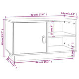 TV Cabinet 70x34x40 cm Solid Wood Pine