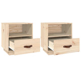 Bedside Cabinets 2 pcs 40x34x45 cm Solid Wood Pine - Rear View