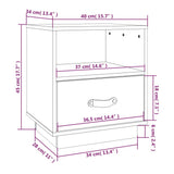 Bedside Cabinets 2 pcs 40x34x45 cm Solid Wood Pine