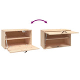Wall Cabinet 60x30x35 cm Solid Wood Pine - Rear View