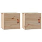 Wall Cabinets 2 pcs 31.5x30x30 cm Solid Wood Pine - Front View