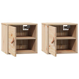 Wall Cabinets 2 pcs 31.5x30x30 cm Solid Wood Pine - Rear View