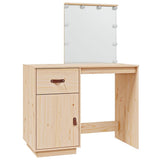 Dressing Table with LED 95x50x133.5 cm Solid Wood Pine - Front View