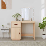Dressing Table with LED 95x50x133.5 cm Solid Wood Pine - Top-Down View
