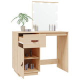 Dressing Table with LED 95x50x133.5 cm Solid Wood Pine - 45-Degree Angle