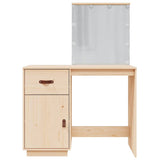 Dressing Table with LED 95x50x133.5 cm Solid Wood Pine - Rear View