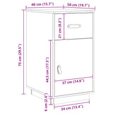 Desk Cabinet 40x50x75 cm Solid Wood Pine