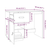 Desk 95x50x75 cm Solid Wood Pine - Extra Image