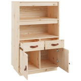 Highboard 67x40x108.5 cm Solid Wood Pine - Close-Up Angle