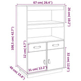 Highboard 67x40x108.5 cm Solid Wood Pine - Extra Image