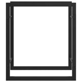Firewood Rack Matt Black 50x28x56 cm Steel