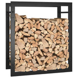 Firewood Rack Matt Black 50x28x56 cm Steel - 45-Degree Angle