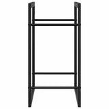 Firewood Rack Matt Black 50x28x56 cm Steel