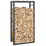 Firewood Rack Matt Black 50x28x94 cm Steel - 45-Degree Angle