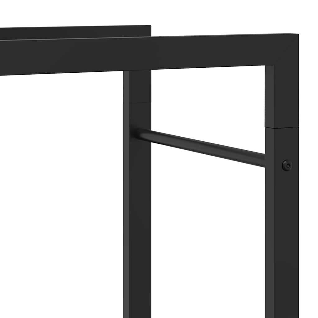 Firewood Rack Matt Black 50x28x94 cm Steel