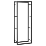 Firewood Rack Matt Black 50x28x132 cm Steel - Front View