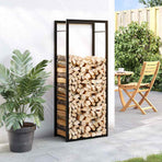 Firewood Rack Matt Black 50x28x132 cm Steel