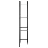 Firewood Rack Matt Black 50x28x132 cm Steel - Top-Down View