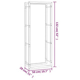 Firewood Rack Matt Black 50x28x132 cm Steel - Rear View