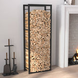 Firewood Rack Matt Black 50x28x132 cm Steel