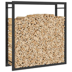 Firewood Rack Matt Black 80x28x86 cm Steel