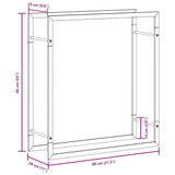 Firewood Rack Matt Black 80x28x86 cm Steel - Low Angle