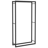 Firewood Rack Matt Black 80x28x154 cm Steel - Front View