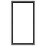 Firewood Rack Matt Black 80x28x154 cm Steel - Side View