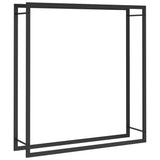 Firewood Rack Matt Black 110x28x116 cm Steel - Front View