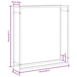Firewood Rack Matt Black 110x28x116 cm Steel - Low Angle