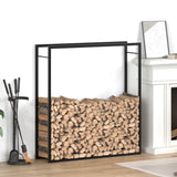 Firewood Rack Matt Black 110x28x116 cm Steel